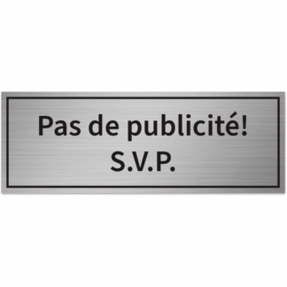 HANKO Luxembourg - Plaque - Pas de publicité! S.V.P. - Argent