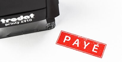 Tampons encreurs avec formules commerciales