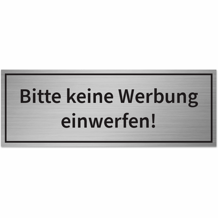 Plaque autocollante Bitte keine Werbung einwerfen! HANKO Stempel & Gravur