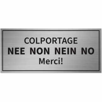 HANKO Luxembourg - Plaque - Colportage Non Merci - Argent