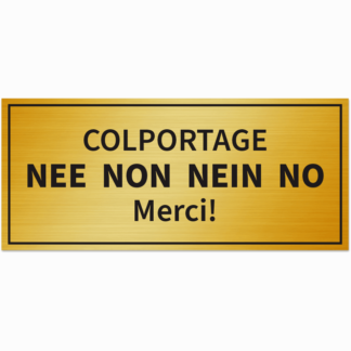 HANKO Luxembourg - Plaque - No Thanks Peddling - Gold