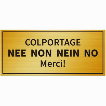 HANKO Luxembourg - Plaque - Colportage Non Merci - Or