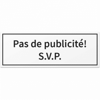 HANKO Luxembourg - Plaque - Pas de publicité! S.V.P. - Blanche
