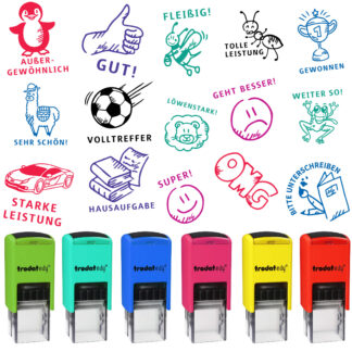 HANKO Stempel & Gravur - Trodat edy FLEX - Tampons de motivation pour enseignants - Allemand