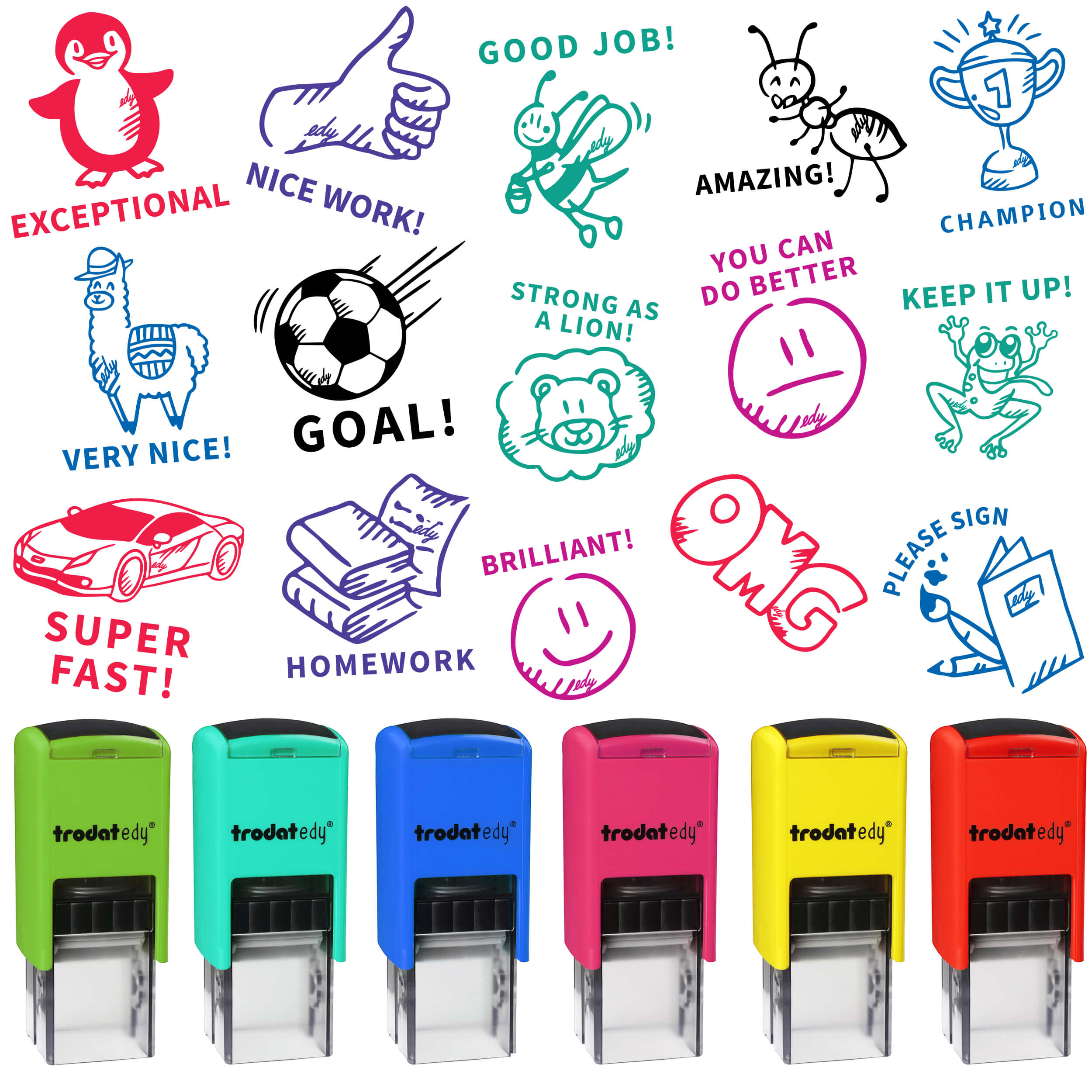 Trodat edy FLEX Motivational stamp for teachers English HANKO
