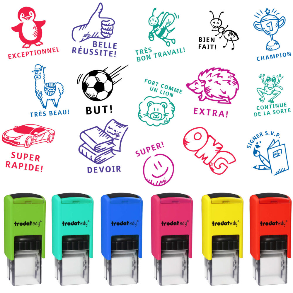 HANKO Stempel & Gravur - Trodat edy FLEX - Motivational stamps for teachers - French