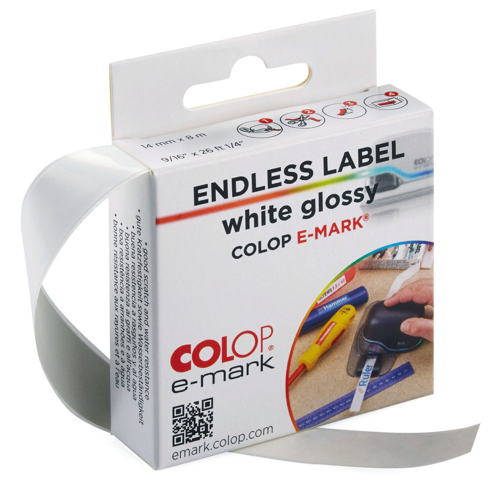 HANKO Stempel & Gravur - Glossy white label for COLOP e-mark