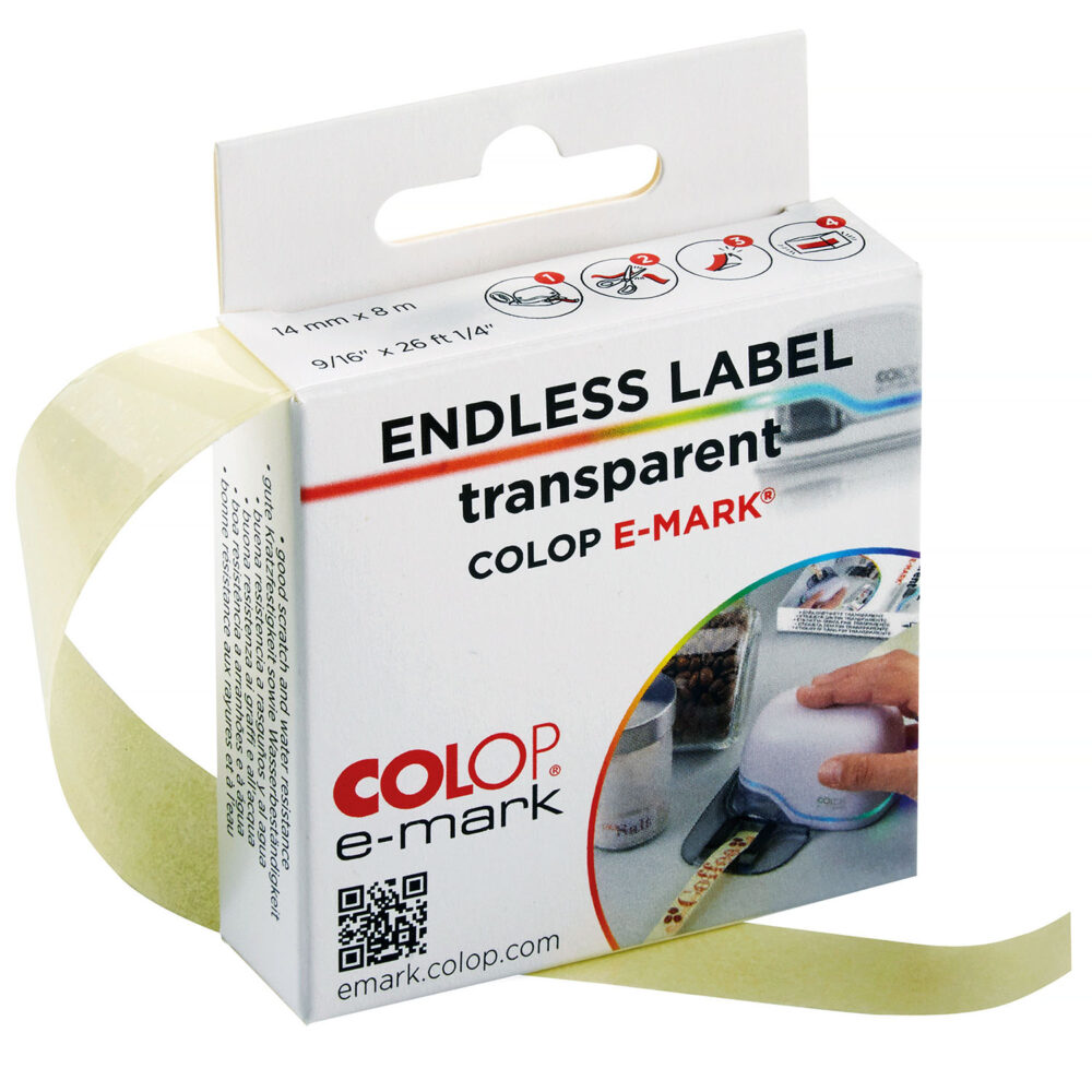 HANKO Stempel & Gravur - Étiquette transparente continue pour COLOP e-mark