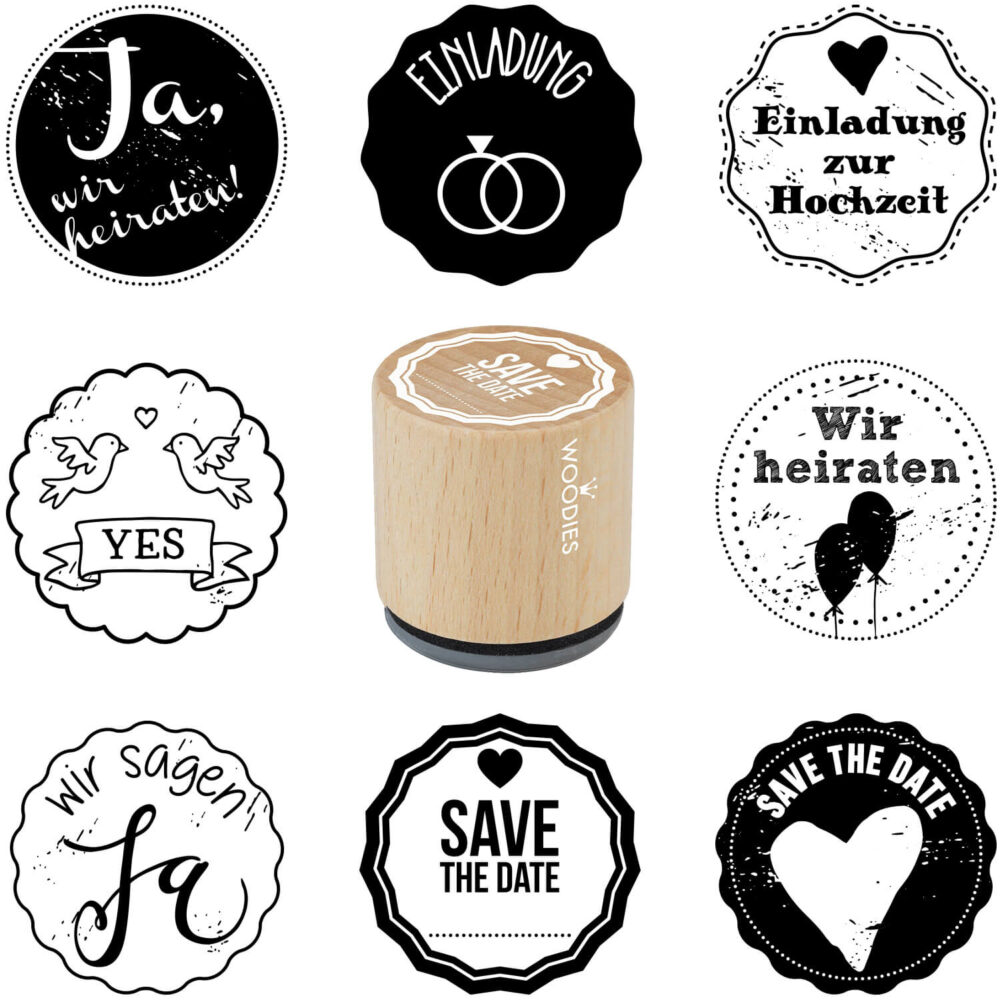 HANKO Stempel & Engraving - COLOP Arts and Crafts - Woodies Wedding Collection