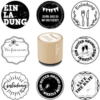 HANKO Stempel & Gravur – COLOP Arts & Crafts – Woodies Collection Einladung