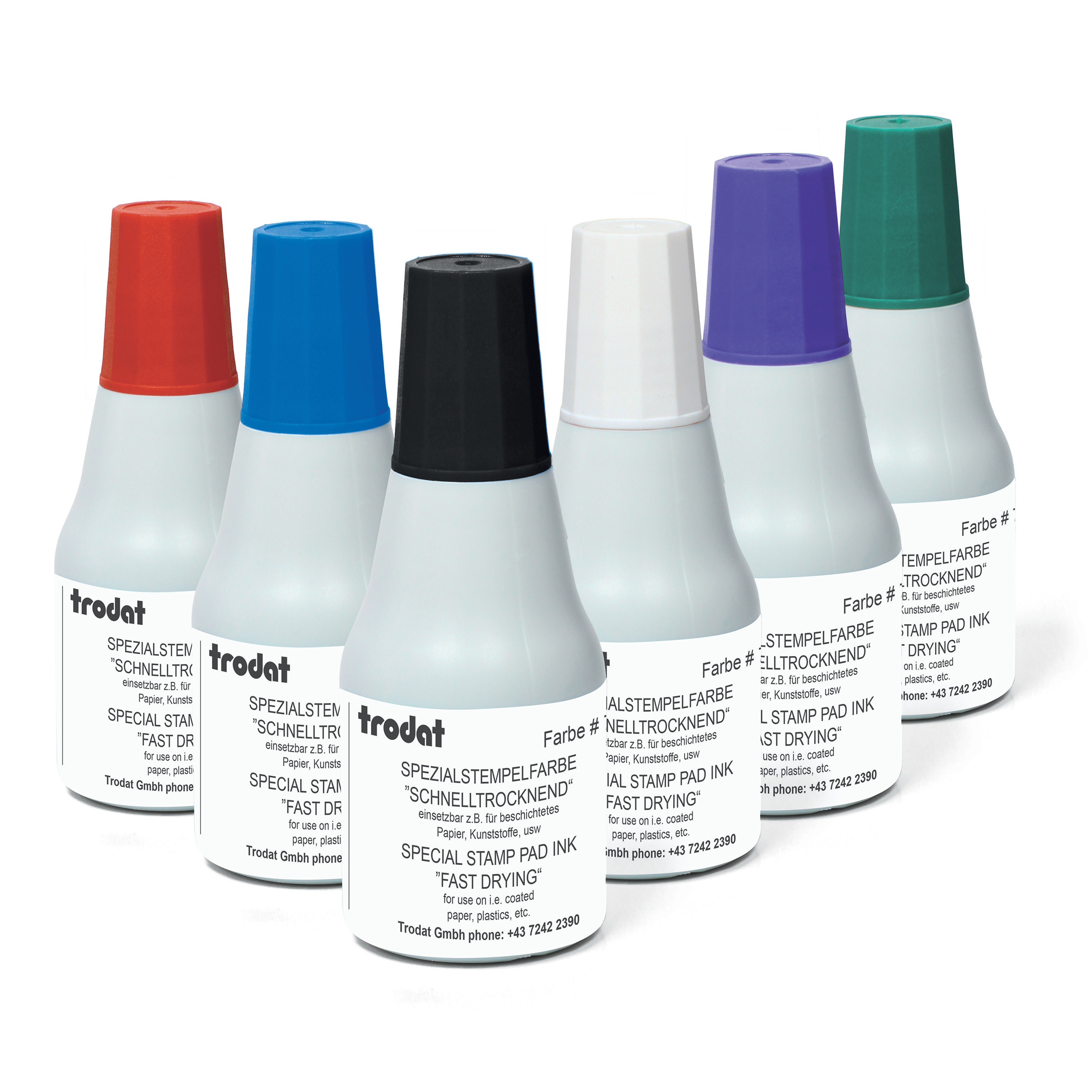 Lot De 10 Encres De Tampon Couleur Vive - 7 Ml Par Flacon, Séchage Rapide - 10 Couleurs Différentes