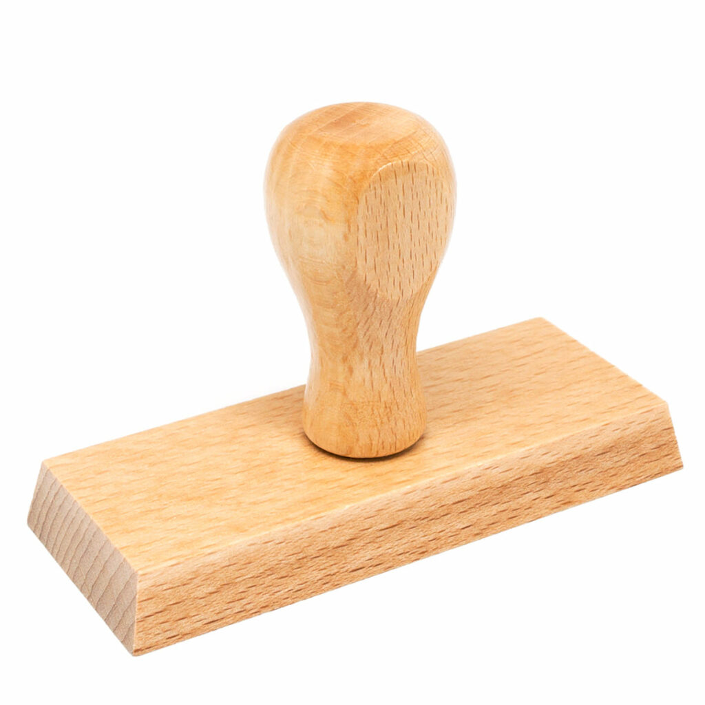 Tampon en bois personnalisé 100 x 40 mm