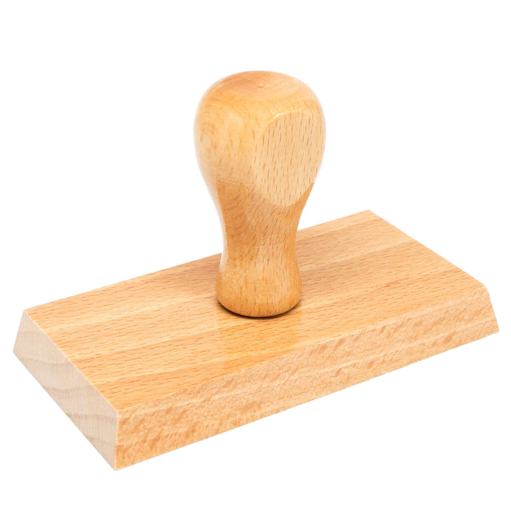Tampon en bois personnalisé 100 x 50 mm