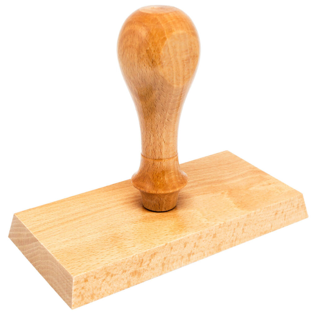 Tampon en bois personnalisé 140 x 70 mm