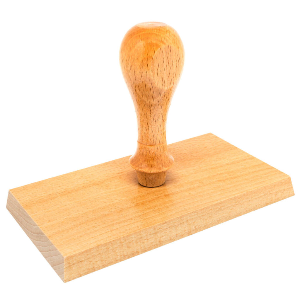 Tampon en bois personnalisé 160 x 90 mm