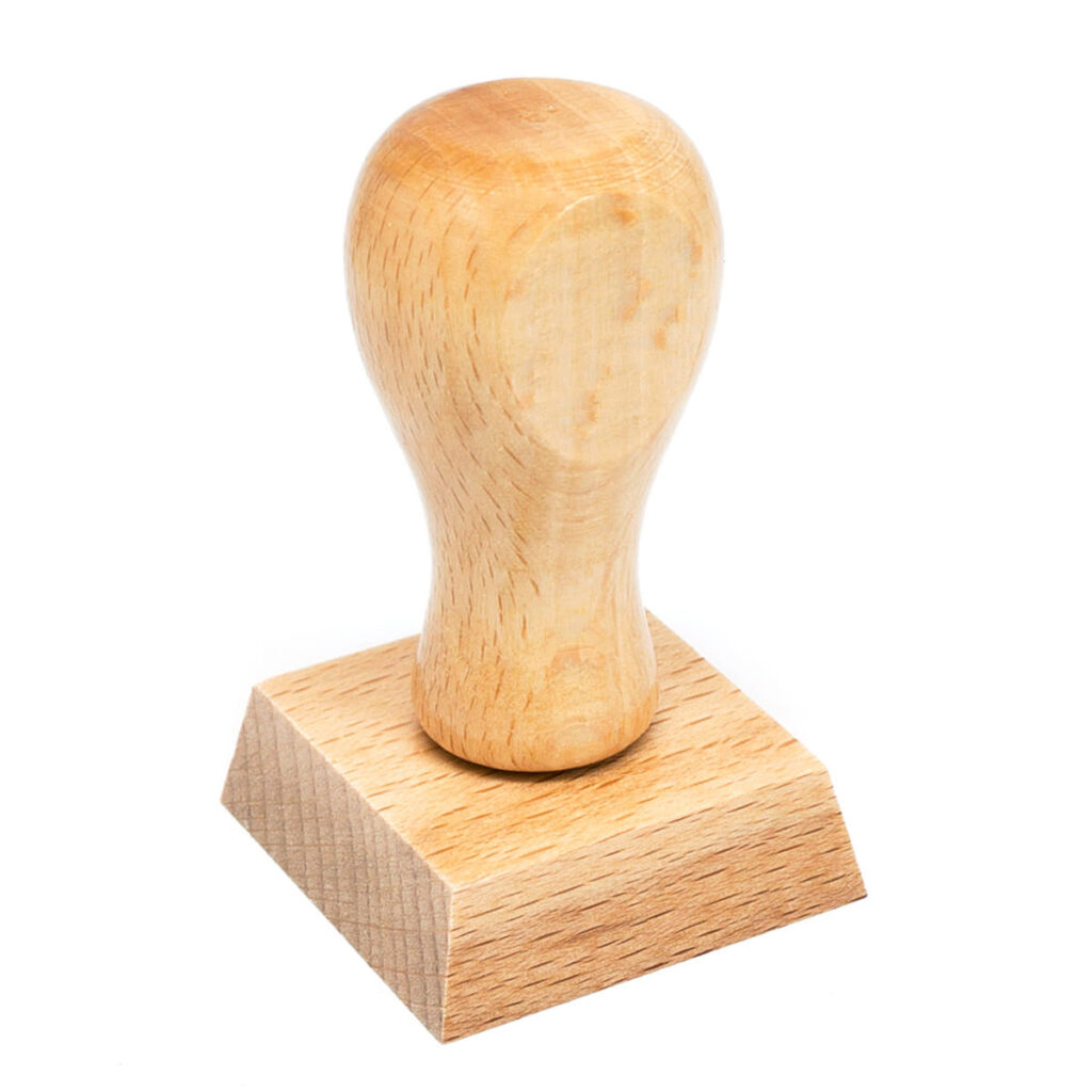 Tampon en bois personnalisé 40 x 40 mm
