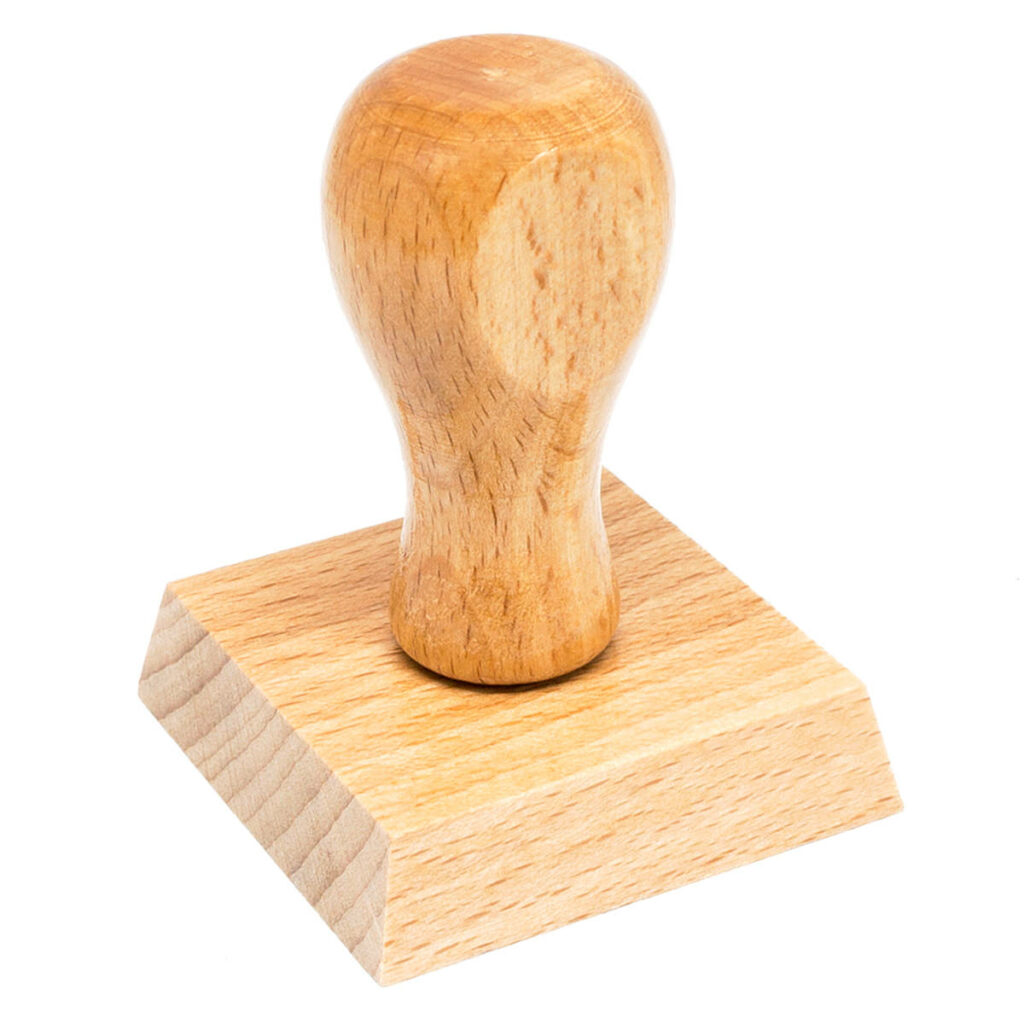 Tampon en bois personnalisé 50 x 50 mm