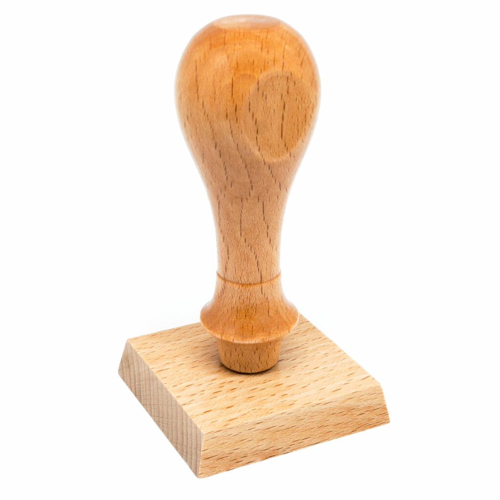 Tampon en bois personnalisé 60 x 60 mm